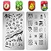 Nail Stamping Plate Nail Stamper - Christmas Nail Stamping Kit Ejiubas Nail Stamps 2PCS Double-Sided Halloween Nail Stamping Plates X19X20