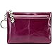 Itslife Triple Zipper Leather Mini Coin Purse Card Holder with Key Chain(Fuchsia)
