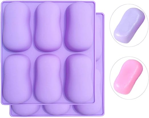 Soap Making Molds Ergonomic Curved Oval Silicone 2 Pack