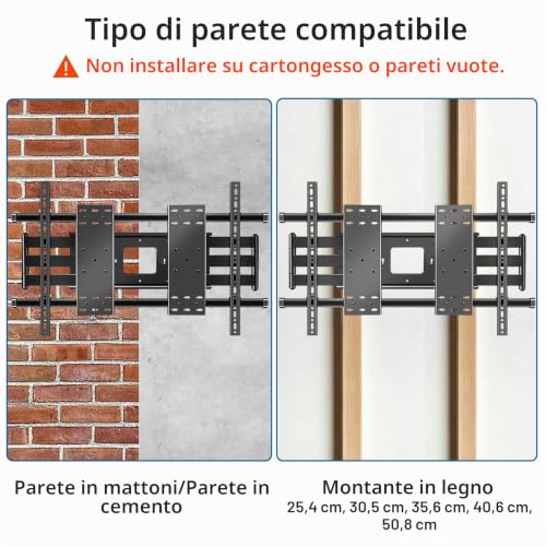 HILLPORT DY1000 Universal Swivel / Extendable TV Wall Mount for 75-120 Inches, Load 130 kg with VESA 1000 x 600 mm, Heavy Duty Mounting