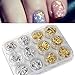 Gotd Nail Art Gold Silver Paillette Flake Chip Foil DIY Acrylic UV Gel Pager 12 PCS