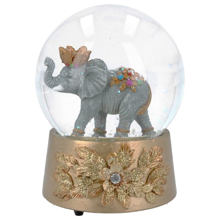 Gisela Graham Jewelled Elephant Music Dome Decoration