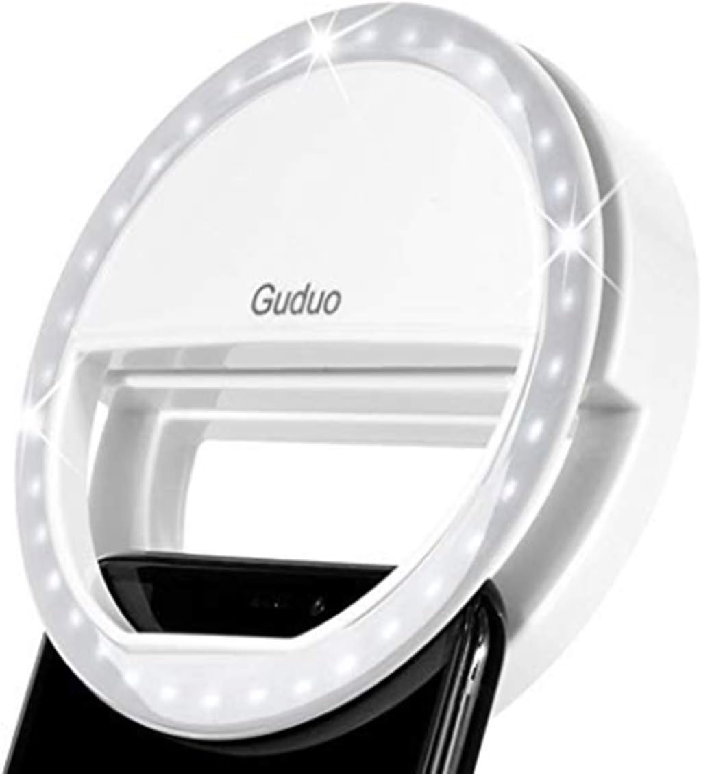 GUDUO Compatible Selfie light ring light fill light with smar phone mobile phones flashes video photo selfie light provide enough light ring-white
