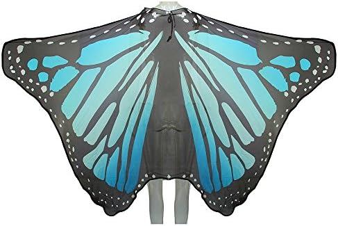 Sasha Kids Girls Chiffon Butterfly Wings Cape (Blue)