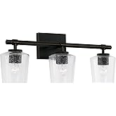 Capital Lighting 145231IH-526 Ogden Transitional Clear Seeded Glass Vanity Lights for Bathroom, 3-Light 300 Total Watts, 10" 