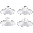 Shower Caddy Connectors Suction Cups for Bathroom, 2 Inch PVC Plastic Heavy Strength Large Clear Sucker Without Hooks, Replacement Suction Cups Compatible with iDesign (4PCS)