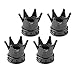 4X Black 8mm Crown Tire Wheel Air Valve Stem Cap for Car Truck Chevy Dodge GMC Ford