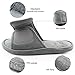 Magtoe Men Washable Faux Suede Adjustable Memory Foam Home Open Toe Indoor Slippers (Large, Grey)