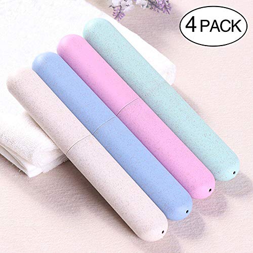 4 Packs Travel Toothbrush Case, Portable Toothbrush Storage Box Toothbrushes Holder for Travel, Camping, School