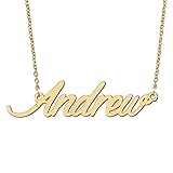BYBWBL Andrew Name Pendant Necklace 18k Gold Plated