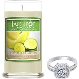 Cucumber Melon Candle with Ring Inside (Surprise Jewelry Valued at $15 to $5,000) Ring Size 6