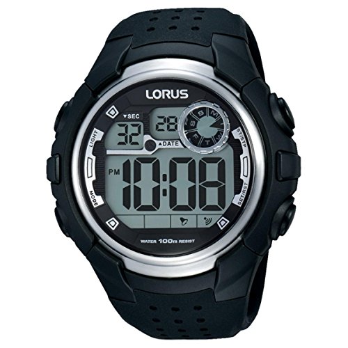 Lorus gents digital black strap watch
