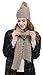 Bienvenu Women Fashion Winter Warm Knitted Scarf and Hat Set Skullcaps,Light Coffee