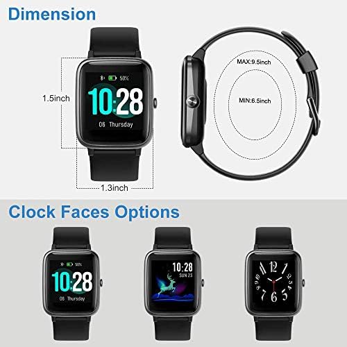 Willful Smart Watch for Android Phones and iOS Phones Compatible iPhone Samsung, IP68 Swimming Waterproof Smartwatch Fitness Tracker Fitness Watch Heart Rate Monitor Smart Watches for Men Women Black