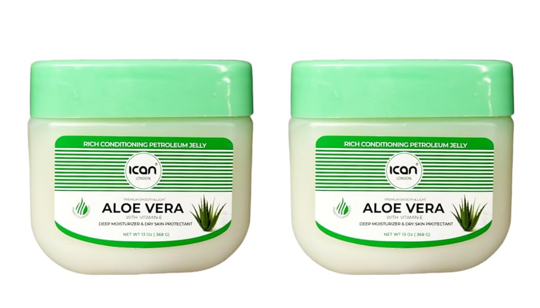 ICAN LONDON ALOE VERA & VITAMIN E 100% PURE PETROLEUM JELLY 2 x 368g