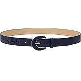 WHIPPY Women's Leather Belts for Jeans Pants Dress Black Leather Belts for Women Casual Fashion Ladies Waist Belts