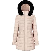 BodiLove Women's Fur Hooded Thickened Jacket with Fleece Lining