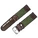 NATO Extra Long Band, YQI Men's Calfskin Leather and Nylon Watch Strap Swiss-Army Style Watch Band (85x125mm) (18mm)