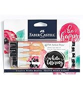 Faber-Castell White Pitt Artist Pen Set - 4 Opaque White India Ink Artist Markers - Lettering and...