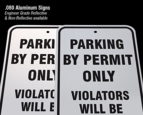 Georgia Permit Parking Only Handicap Sign 12" wide x 18" tall Heavy Gauge Aluminum - Thumbnail 3