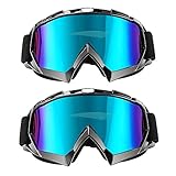 CarBoss Outdoor Goggles/Motorcycle Sunglasses, 2 Pack Anti-dust Fit Over Glasses Helmet Motorbike Motocross, Dirt Bike Cycling, ATV Racing Safety Goggles for Men & Women, Youth - 100% UV Protective