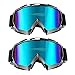 Carperipher Ski Goggles Snowboard Goggles Motorcycle Goggles Helmet Compatible Motorbike Motocross Dirt Bike Cycling ATV Racing Safety Goggles, 2 Pack (Black Frame Colorful Len)