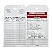 NMC RPT26ST Fire Extinguisher Recharge & Inspection Record Tag, Paper Polytag, Made in the USA,White