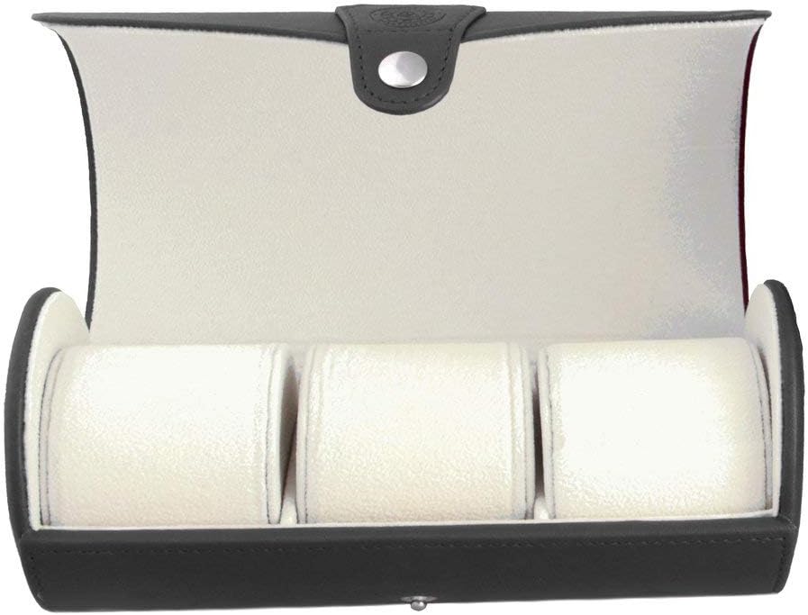 CASE ELEGANCE Vegan Leather Travel Watch Case Roll Organizer Classic Black: Home & Kitchen