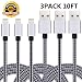 EverDigi iPhone Charger 3Pack 10Ft Lightning Cable Nylon Braided Charging Syncing Cord Compatible with iPhone Xs X 8 8Plus 7 7Plus 6 6Splus Se 5