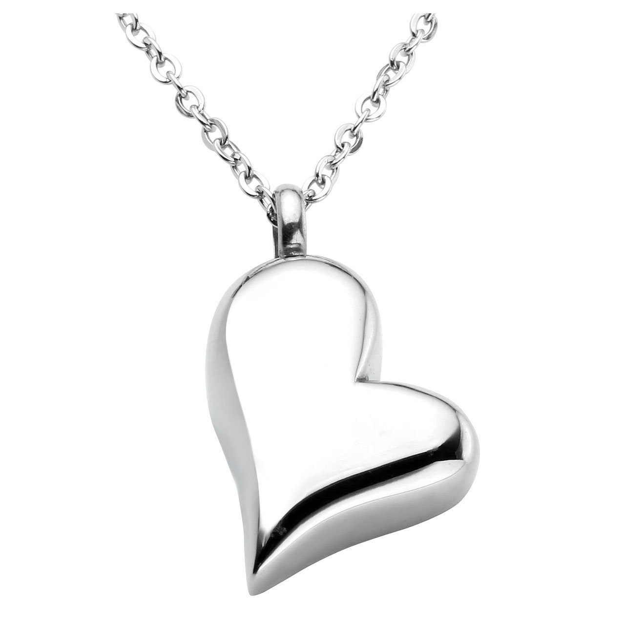 Jovivi Stainless Steel Twist Heart Urn Pendant Necklace Cremation Jewellery Ashes Keepsake Pet Memorial with Filler Kit and Gift Box
