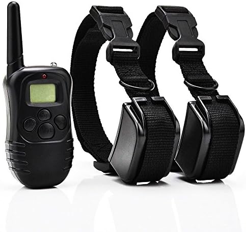 Rechargable LCD Remote Control Dog Training Shock Collar with 100 Level Shock and Vibration With 100LV Level 300 Yard 998DR (For 2 Dogs)