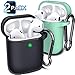 Compatible with AirPod Case Cover, (2 Pack) Cover for Airpods Case (Black&Mint Green)