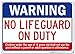 Swimming Pool Sign, Warning No Lifeguard On Duty Sign, 10x14 Inches, Rust Free .040 Aluminum, Fade Resistant, Made in USA by Sigo Signs
