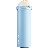 POWCAN 24 oz Metal Water Bottle: 2-in-1 Push-Button Spout & Quick-Flip Straw, Leakproof, Cold 24Hrs, Fits Car Cup Holder, Insulated Cup for Sports, School, Trip, Gift for Women, Girls (Glass Slipper)