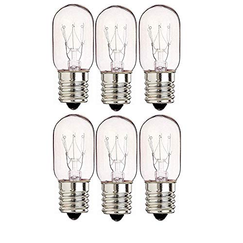 6 Pack 40 Watts Microwave Replacement Bulbs for Most Ge Ovens Replaces Part WB36X10003  40T8 Fits Intermediate E17 Base for Appliance Light Bulb MOL 2.5 "