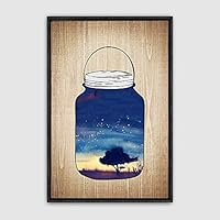 Framed Canvas Wall Art Bottle and Bulb Canvas Prints Home Artwork Decoration for Living Room,Bedroom - 16x24 inches