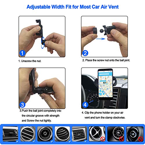 Car Phone Mount Holder, ADINC Universal Air Vent Car Mount Cradle 360 Degree Rotaion Vent Phone Holder Cell Phone Car Holder for GPS Smartphone Samsung Galaxy Note Nexus 6 Etc. - Thumbnail 6