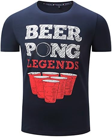 Rughe Men's Fashion Geek Beer Pong Lengnds Qulity Summer Tees T-Shirt Navy S