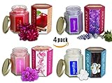 Bulk 4 Pack (EXTRA SCENTED) Soy Candles | Long Lasting | Best for Spa, Home, Aromatherapy, Gifts | Indoor & Outdoor Use | Weddings, Party, Meditation | Kitchen & Bath
