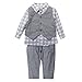 Touchme New Newborn Baby Boy Grey Waistcoat + Pants + Shirts Clothes Sets Suit 3pcs (fit 95-105cm Baby)