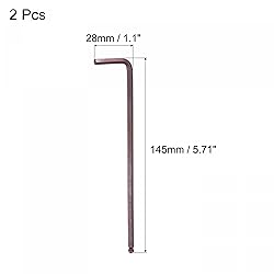 uxcell 4mm Ball End Hex Key Wrench, L Shaped Long