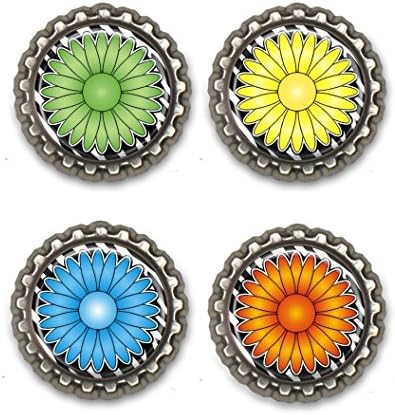 Colorful Gerber Daisies Bottle Cap Magnets