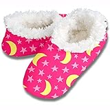 Womens Fun Prints Comfy Cozy Snoozies Slippers, Stars and Moons