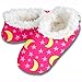 Womens Fun Prints Comfy Cozy Snoozies Slippers, Stars and Moons