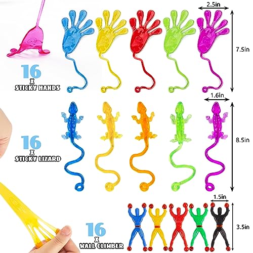 AMOR PRESENT 48PCS Stretchy Sticky Toy, Kids Sticky Toy Halloween Sticky Hands Toys for Kids, Party Favors for Kids Stocking Stuffers