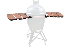 FIRELOOP 3 Slat Side Shelves for Large Big Green Egg Charcoal Grill Table for L BGE,New Upgrade 3-Slat Side Shelves Table for Large Big Size Green Egg Charcoal Grill Accessories