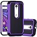 Moto G (3rd Gen) Case, LK [Shock Absorption] Hybrid Dual Layer Armor Defender Protective Case Cover for Motorola Moto G 3rd Generation 2015 (Purple)