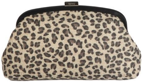 black and leopard print clutch bag