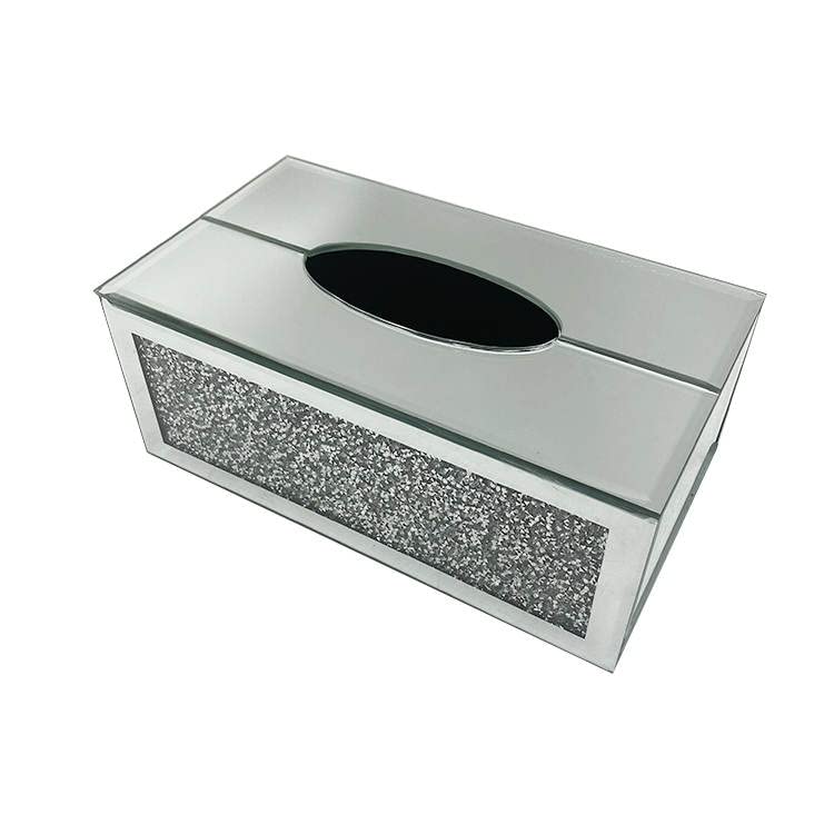 EagleWiz Crush Crystal Tissue Box Holder Glass Storage Box for Home Décor Table Napkin Holder table