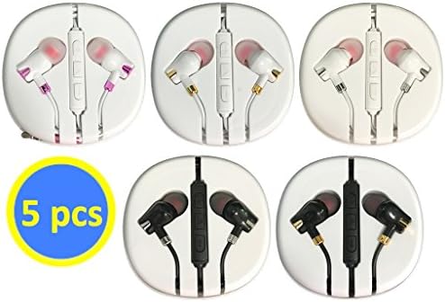 Geeboy stress Rock In-Ear Mic 3.5mm Electronics Wired Headphones (Earphones/Earbuds/Headset) for iphone Android Nexus Samsung Sony HTC Motorola MP3 Walkman headphones wholesale/5 pcs (White and black)